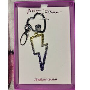 Betsey Johnson Lightning Bolt Bag Charm/Keychain Heart Clip